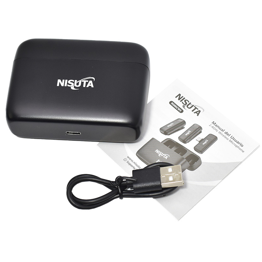 Microfono Corbatero Dual Inalambrico Nisuta Ns-micw3 Usb C